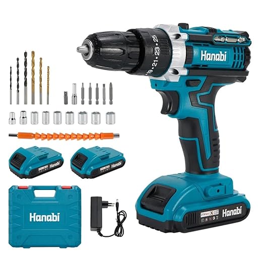 Furadeira e Parafusadeira Sem Fio 21V Hanabi