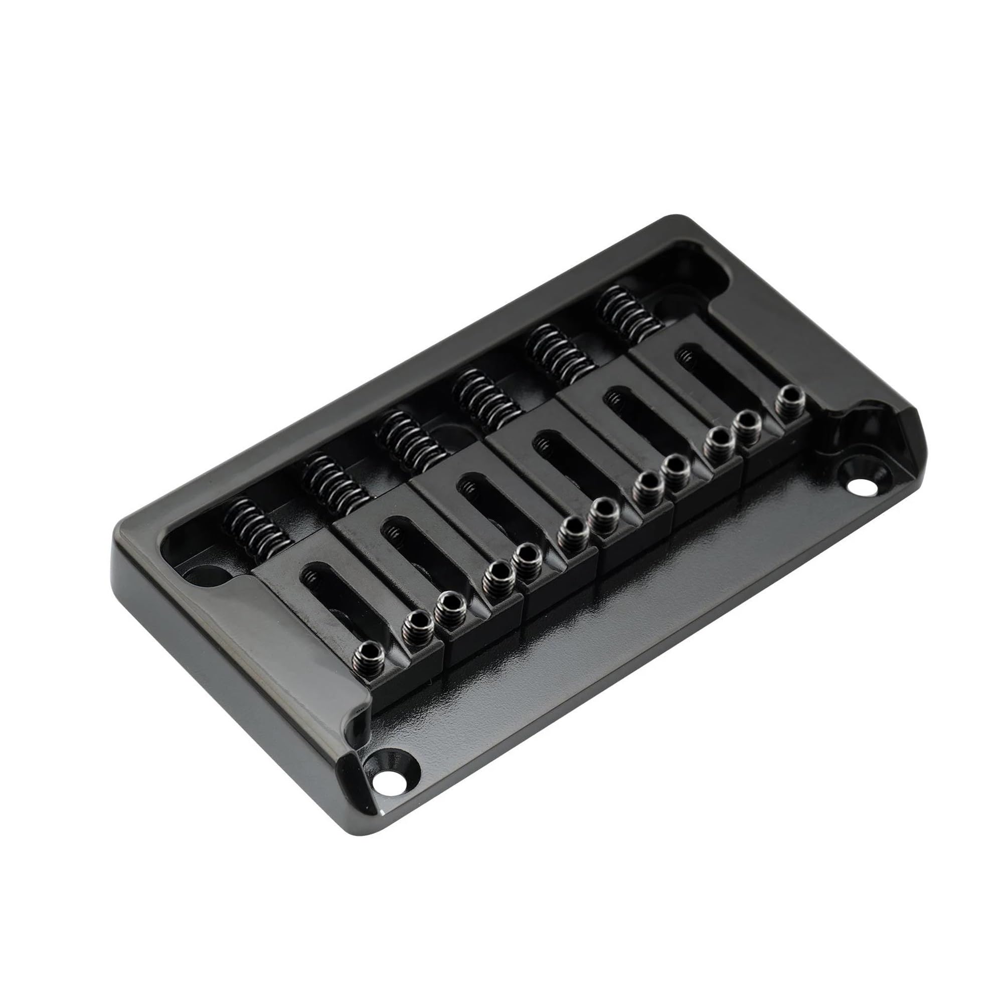 Professionale Ponte Per Chitarra Ponte Rigido Non Tremolo Completamente In Ottone Massiccio Con Spaziatura Di 52,5 Mm Per Parti Ricambio Chitarra A 6 Corde(Black)