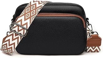 Crossbody Bags for Women, Genuine Leather Cross Body Bag Women with Adjustable Wide Strap Multiple Pockets Handbags & Shoulder Bags