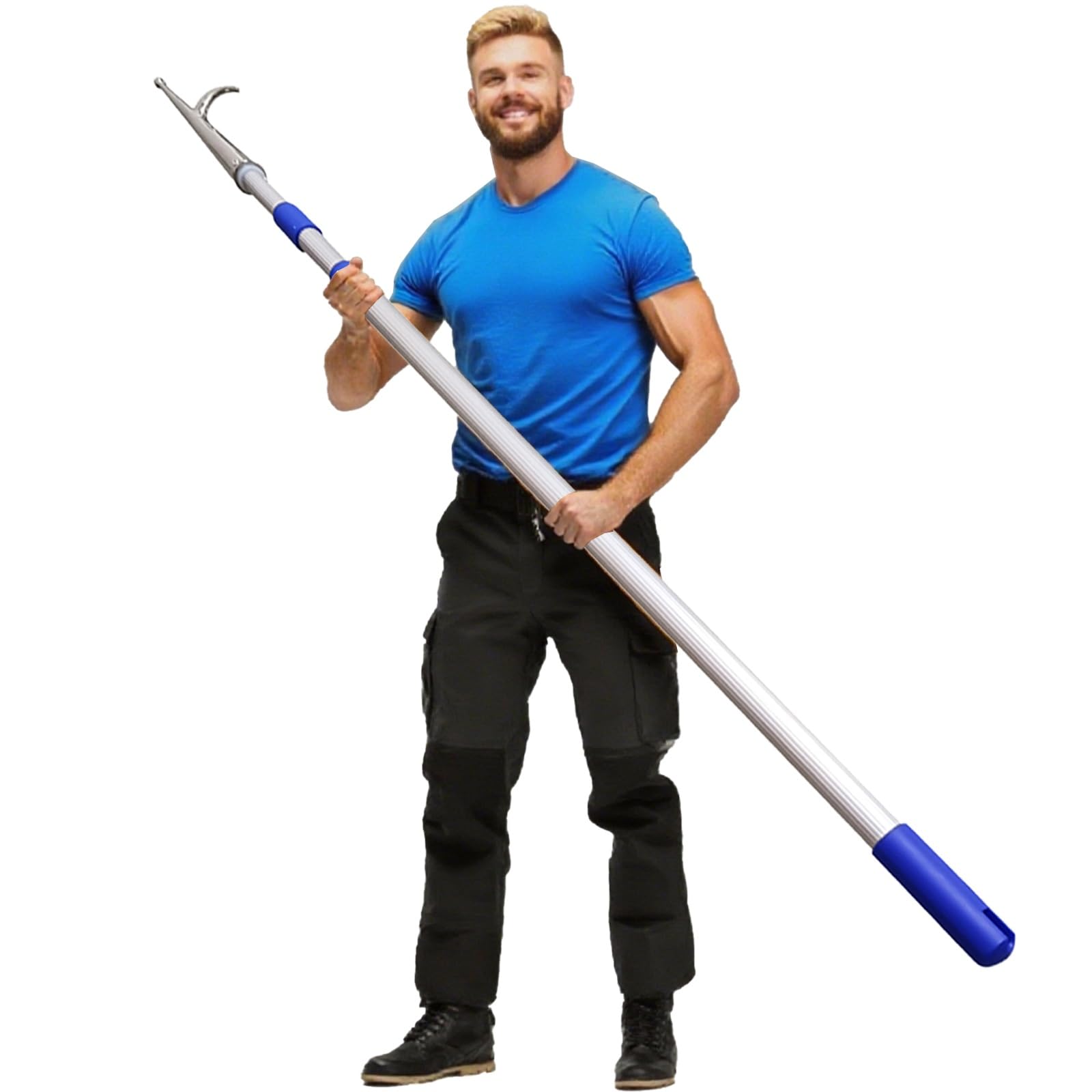 Boat Hook Push Pole for Mooring Assistance and Emergency Rescue, Extendable to 20 FT