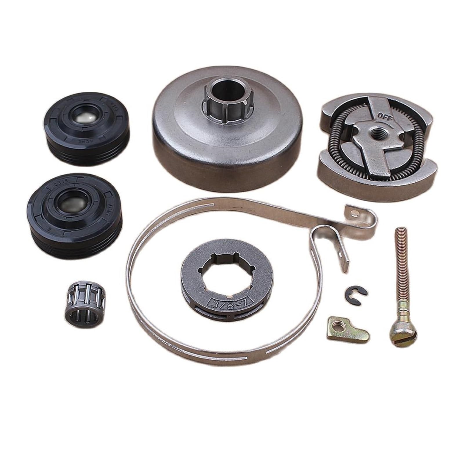 Tambor de embrague 3/8 7T, Kit de llanta de piñón for Partner 420 390 350 351 352 370 371, cadena de sello de aceite, banda de freno, piezas de motosierra