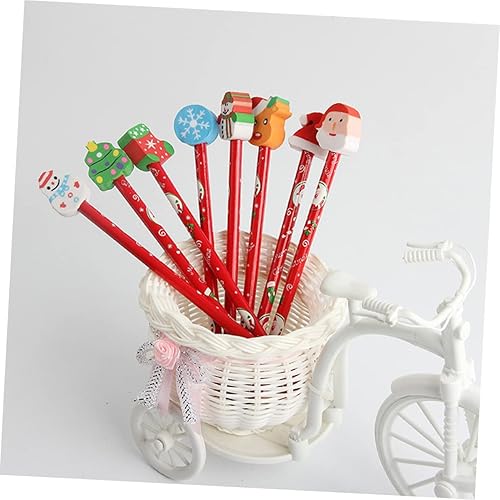 Miniatura 2 de EXCEART 12 lápices de goma de borrar para niños, lápices de dibujos animados para niños, suministros escolares, lápices de regalo de madera para