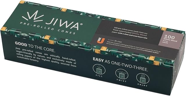 JWARE/JIWA 100 x Wstępnie Zwinięte Koszulki  Pre Rolled Joint Cones  109 mm Długie Skręty z filtrem 26 mm