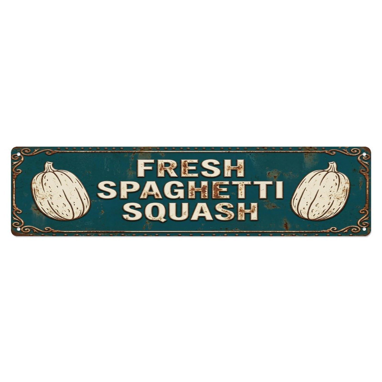FRESH SPAGHETTI SQUASH Vintage Squash Rustic Farmhouse Metal Tin Sign
