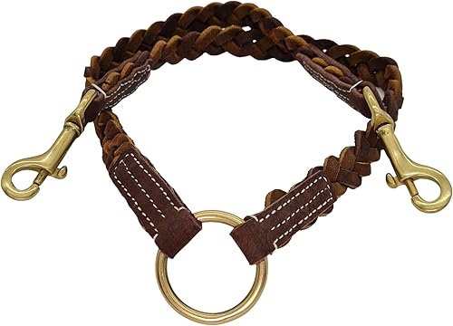 Miniatura 9 de Blazing Paws Vibrania - Correa de perro de cuero trenzado súper suave de 6 pies, resistente con anillo lateral, trenzada completa en cuero