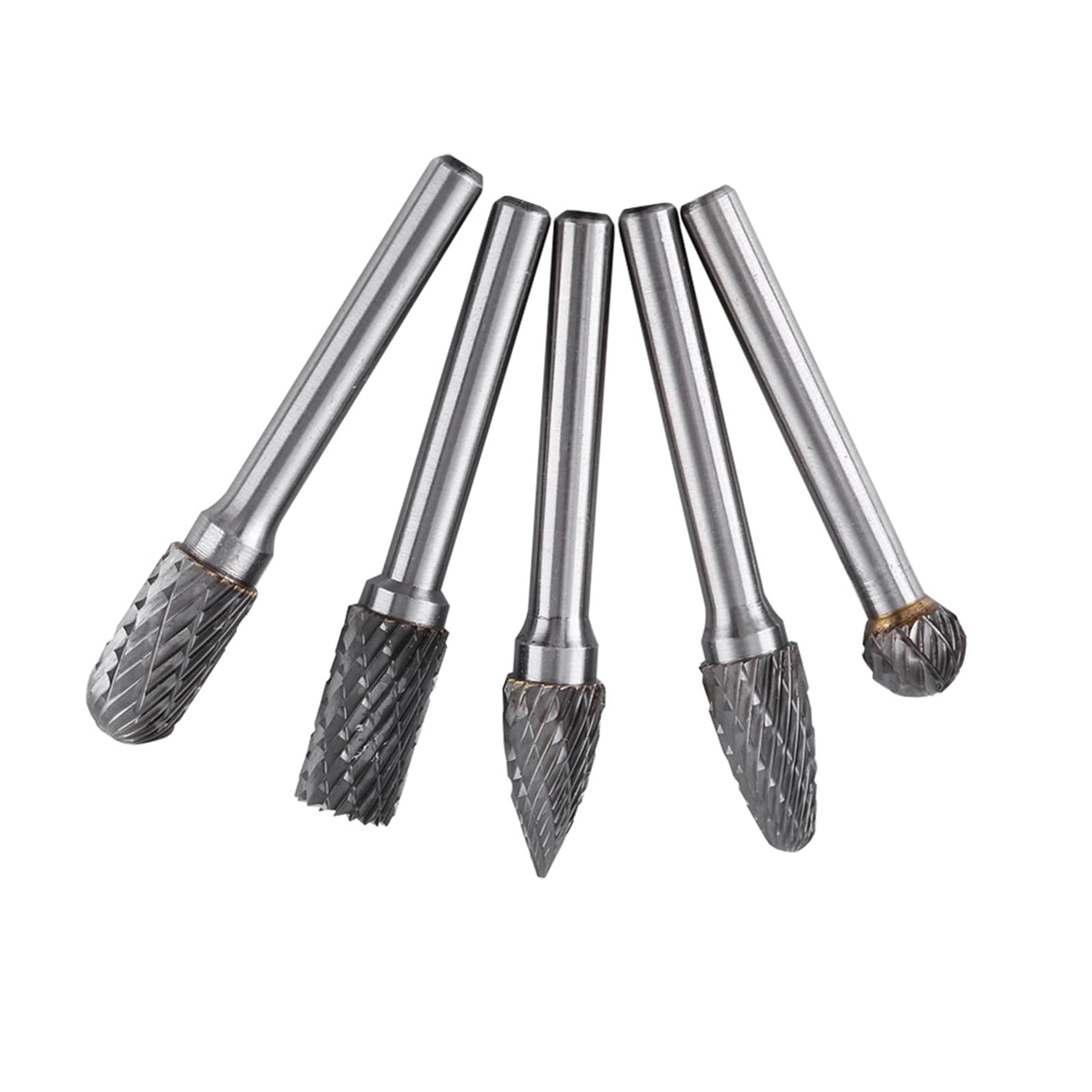 5-teiliges Wolframstahl-Frässtift-Set, Schleifwerkzeuge, 6 Mm Schaft, 10 Mm Kopf für Metallbearbeitung, Automobil und Handwerk
