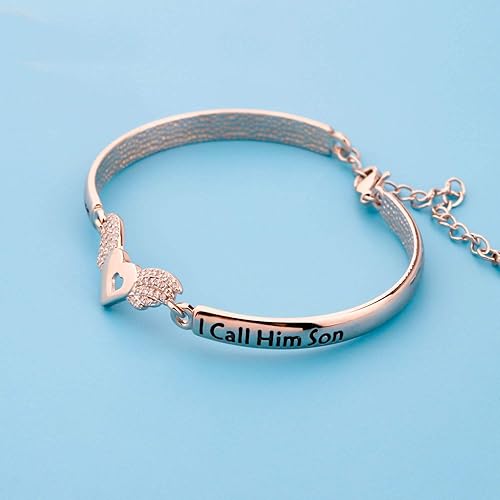 Miniatura 3 de LQRI Pulsera conmemorativa para la pérdida de un miembro de la familia, regalo My Guardian Angel Lives in Heaven I Call HimHer Grandpa Son Grandma