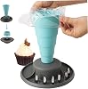 Piping Bag Holder Safe PP Foldable Piping Bag Stand with Stable Pedestal, Space Saving Cupcake Nozzle Cake Decorating Tool for Household Freezer Holder Stand for Filling