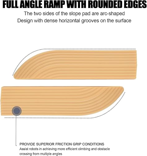 Miniatura 3 de HEEPDD 4 rampas de goma para silla de ruedas, umbral de puerta de escalera universal para umbrales, puertas, baño (blanco)