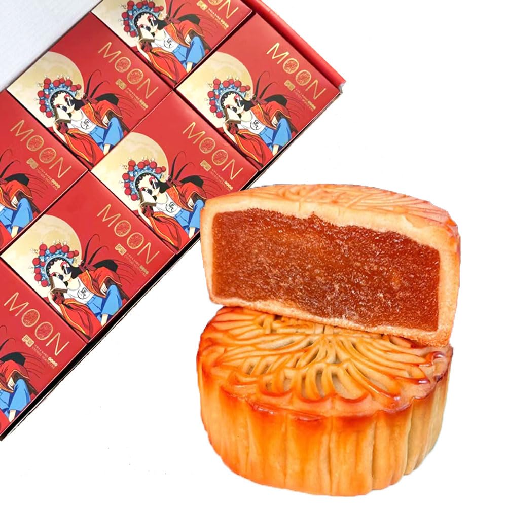Phuumy 1.76lb Authentic Mooncakes With a Delicious Tiramisu Twist，Asian Snacks With Durian, Moon Cake Mix For Irresistible Moon Cakes 8Pcs
