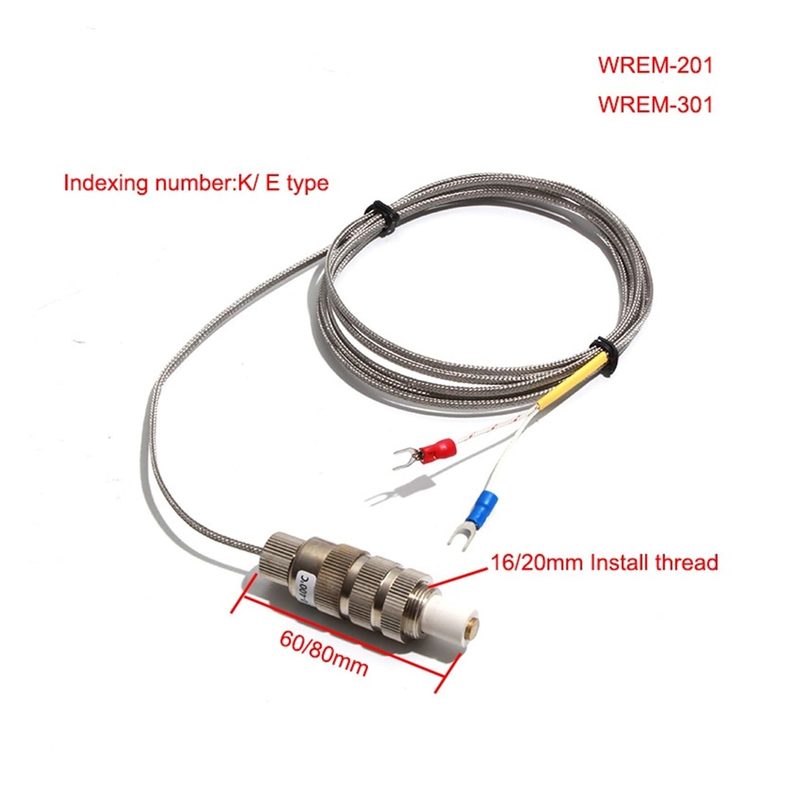 Sensor De Temperatura Sonda do pomiaru temperatury powierzchni wałka otrzewnowego do związków otrzewnowych Czujnik termopary WREM-201 WREM-301 typ K/E (K201 16 mm gwint)