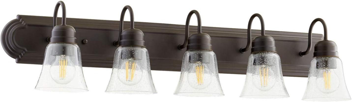 Quorum 5094-5-286 Transitional Five Light Vanity in Bronze/Dark Finish,