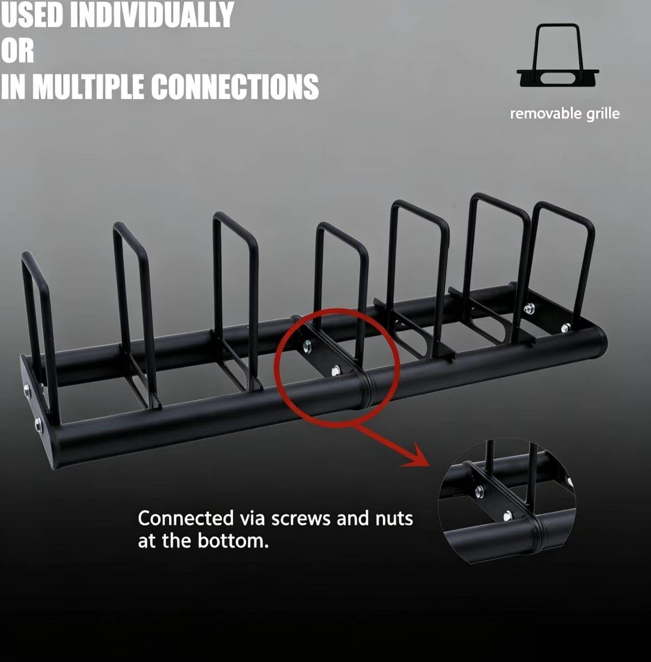 AHTAPFON Weight Plate Rack for Use Singly or Combine Multiple Units,Weights Rack Holder for Plates Up to 600 lbs,Bumper Plate Storage Rack for Easy to Replace Olympic Weight Plates in Home Gym