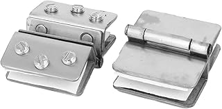 Aexit 52mmx46mmx22mm Rectangle Fall Protection Shaped Double Clamp Glass to Glass Door Safety Clips Hinges 2pcs