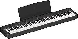 Yamaha Piano digital P-225, preto - Piano digital leve e portátil com teclado compacto Graded Hammer, 88 teclas pesadas e 24 sons de instrumento