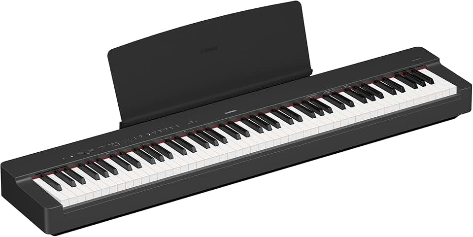 P225 88-Key Digital Piano with Weighted Keys, Portable Design, Keyboard, Music Rest, Sustain Foot Switch, and Built-In Speakers, B