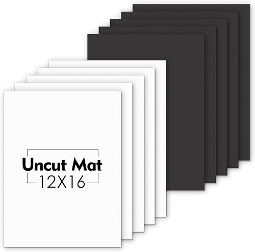 Miniatura 34 de Mat Board Center, paquete de 10 tableros mate sin cortar de 16 x 20 pulgadas, tableros de respaldo blanco y negro para impresiones, marcos, fotos
