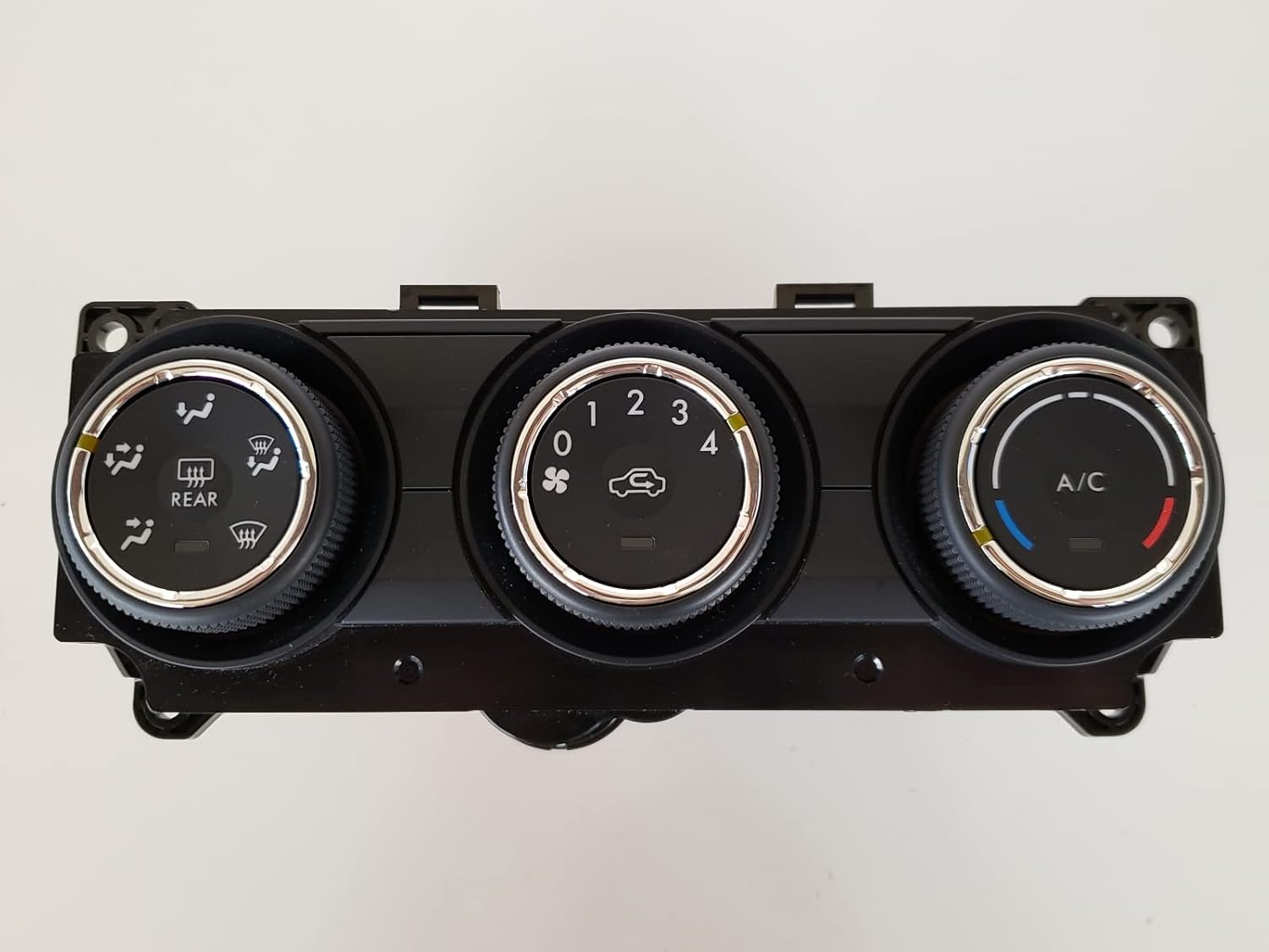 Subaru Heater Control Assembly - 4 Position Push Button Switch, Rotary Actuator, Manual Operation, Black