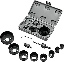 Jogo Serra Copo 11 Peças com Mandril e Chave Allen – Aço Carbono, Cortes em Madeira, Plástico, Gesso e Metal