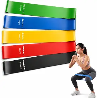 【プロ推薦】Alloom トレーニングチューブ 5本セット 天然ラテックス 下半身・美尻用 ヒップ・太もも・内転筋対応 5段階負荷で初心者〜上級者 自宅・ジム・ピラティス対応