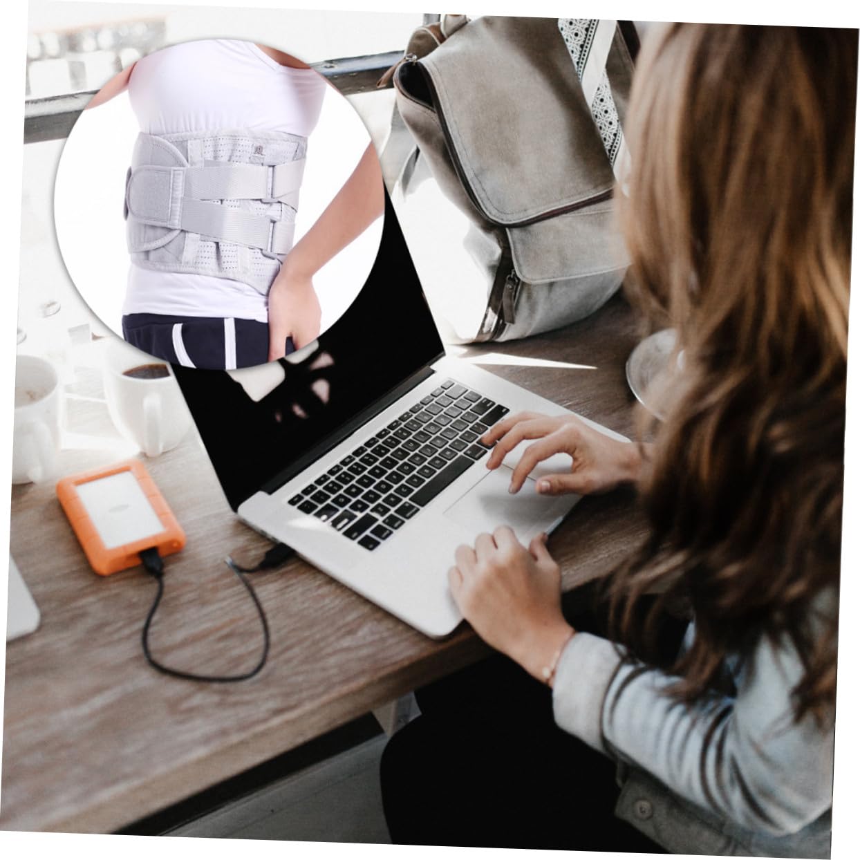 Breathable Waist Support Belt with Steel Plates Widen Lumbar Brace for Unisex Back Therapy Posture Correction and Relief Gray Protective Lumbar Support