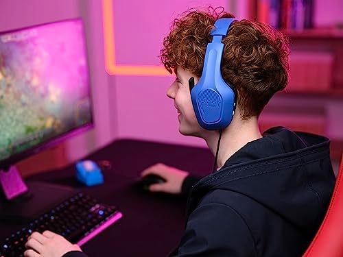 Trust Gaming GXT 415B Zirox Hafif Oyun Kulaklığı, 50 mm Sürücülü PC, Xbox, PS4, PS5, Anahtar, Mobil, 3,5 mm Ses Jakı, 2 m Kablo, Kulak Üstü Mikrofonlu Kulaklık, Mavi - Görsel 2