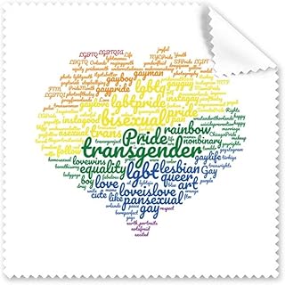 Rainbow Heart Love LGBT Wordcloud Cleaning Cloth Phone Screen Glasses Cleaner 5pcs