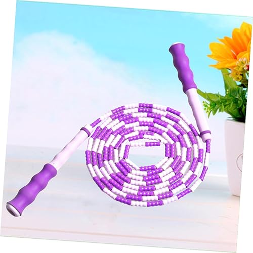 Miniatura 5 de Cuerda de saltar púrpura con cuentas segmento ligero cable saltar cuerda para hombres mujeres fitness entrenamiento forma ejercicio