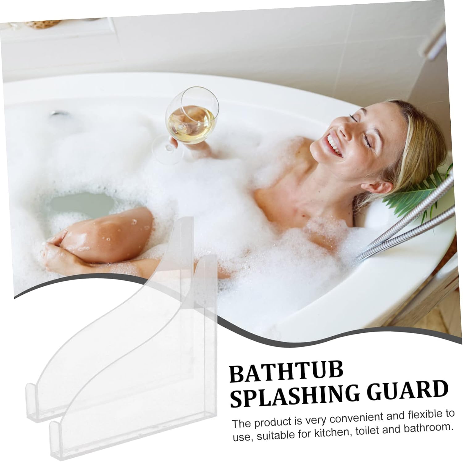 1Set Transparent Shower Splash Guards Bath Water Protector for Bathtub Splash Guard to Keep Water Inside Easy to Fit for Bathtubs for Family