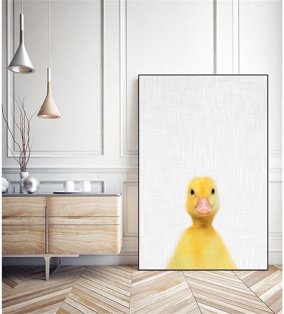 Pemberly Row Contemporary Canvas Print, 24x36 in, Multi-Color Duck Artwork, Artist-Grade Cotton, Stretched on Wooden Bars, Eco-Friendly Fade-Resistant Ink, Framed Wall Art for Home or Office Decor
