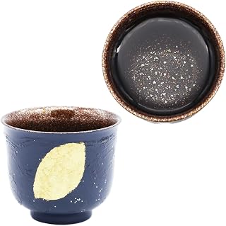 Kasyou Studio Urushi Kenko Glass Blue Moon(Gold) Japanese sake cup (Comes in a Gift Box), made in Japan shot glass whiskey glass soju glass luxury cup lacquerware cups glasses