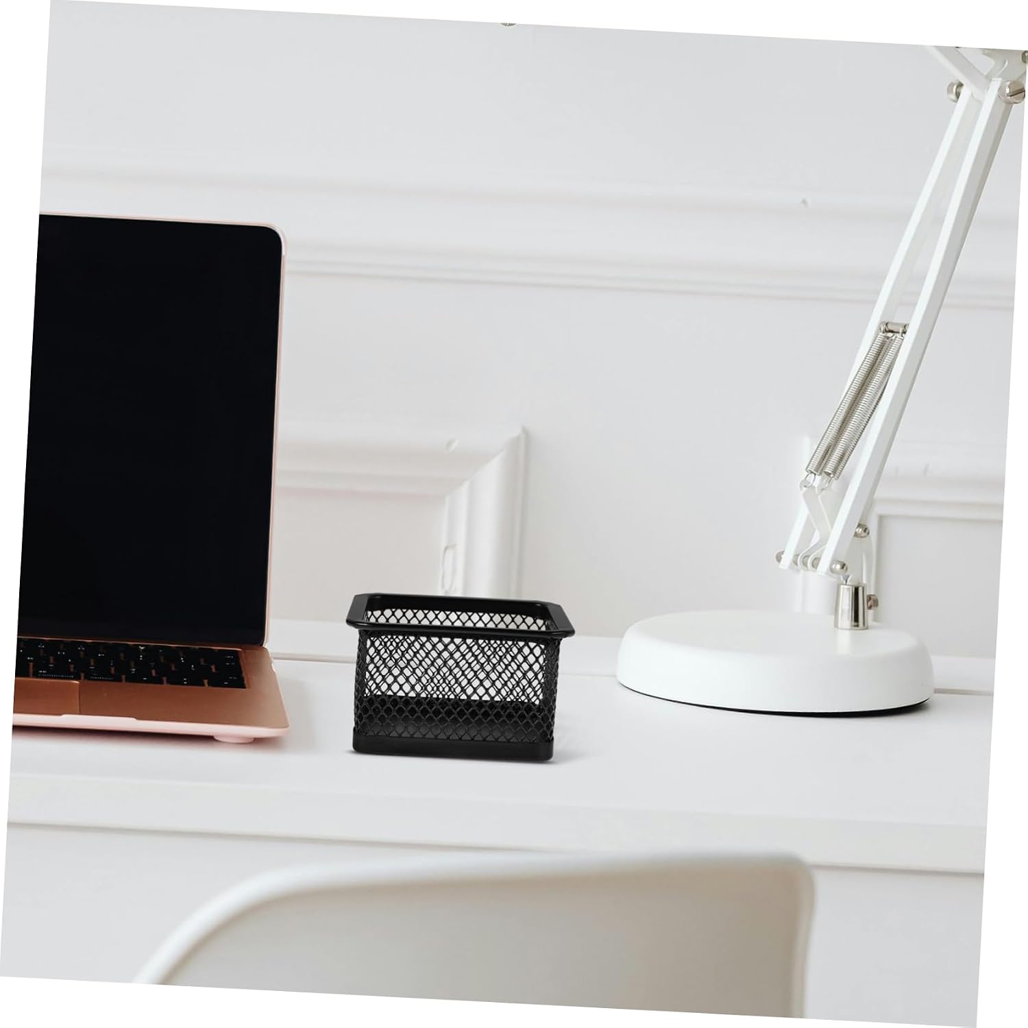 4 Pack Square Metal Mesh Paper Clip Holder Office Desk Organizer