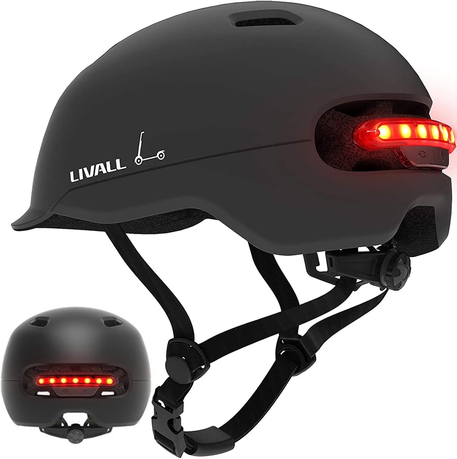 LIVALL C20 Smart Bike Helmet with LED Lights & Visor, CPSC Certified