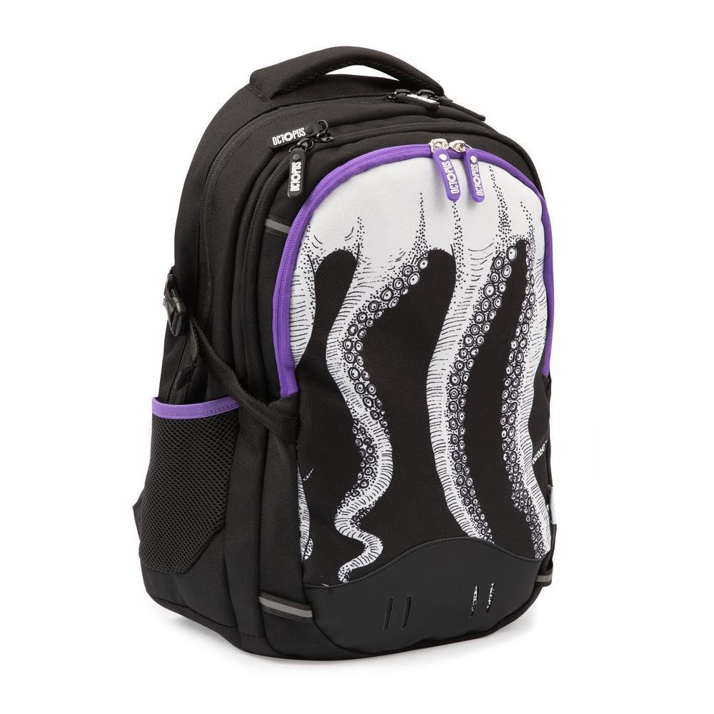 OCTOPUS - Zaino, 2 Scomparti E Tasche Interne,Tasche Porta Borraccia, Schienale E Spallacci Imbottiti, Lt 24, Dim 32x44x19,Scuola Medie