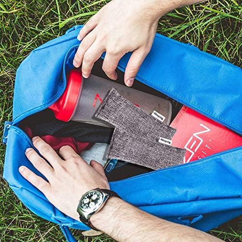 rongrong 12 Packs Natural Air Purifying Bags,900g Mini Bamboo Charcoal Bags,Shoe Deodorizer and Odor Eliminator(12 * 75g)