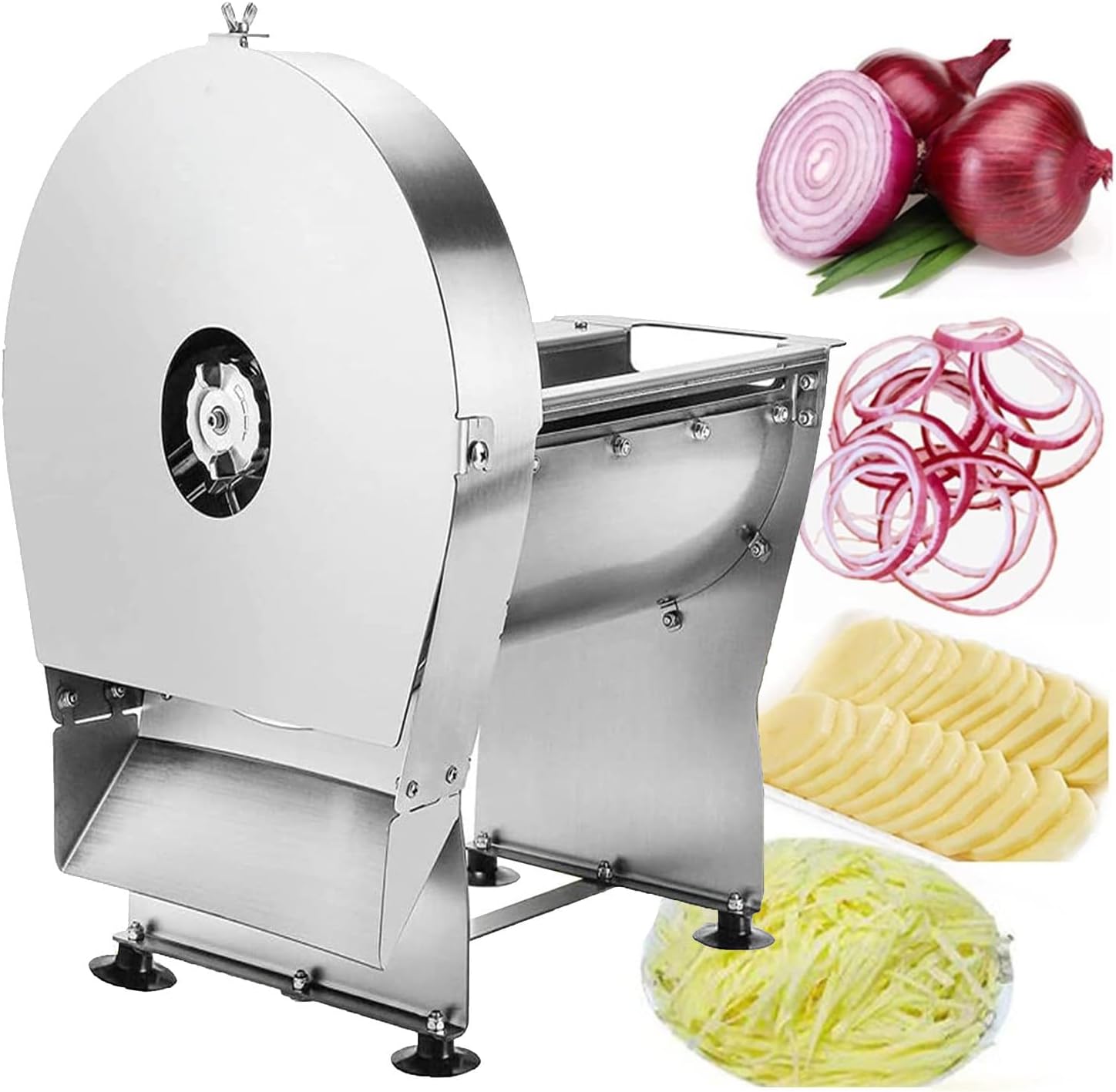 Electric Manual Vegetable Slicer, Commercial Vegetable Slicer Onion Cucumber Lemon Slicing Tool for Restaurant, Home, Small Catering Business