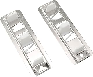 TAODAN 8PCS Sliding Track Floor Installation Guide Rail Nickel with 8 Plastic Parts 16 Self Tapping Screws 4.6x1.5inch Interior Door Lock Plate Latch Door Frame Repair Cover Plate