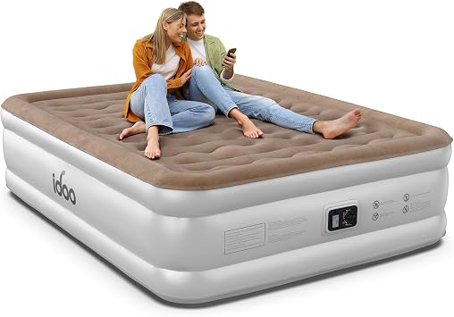 iDOO Queen Air Mattress with Built in Pump, Inflatable Blow up Bed