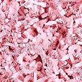 1 LB Light Pink Crinkle Shred Gift Basket Shred Crinkle Paper Filler Bedding by COTU (16 oz)