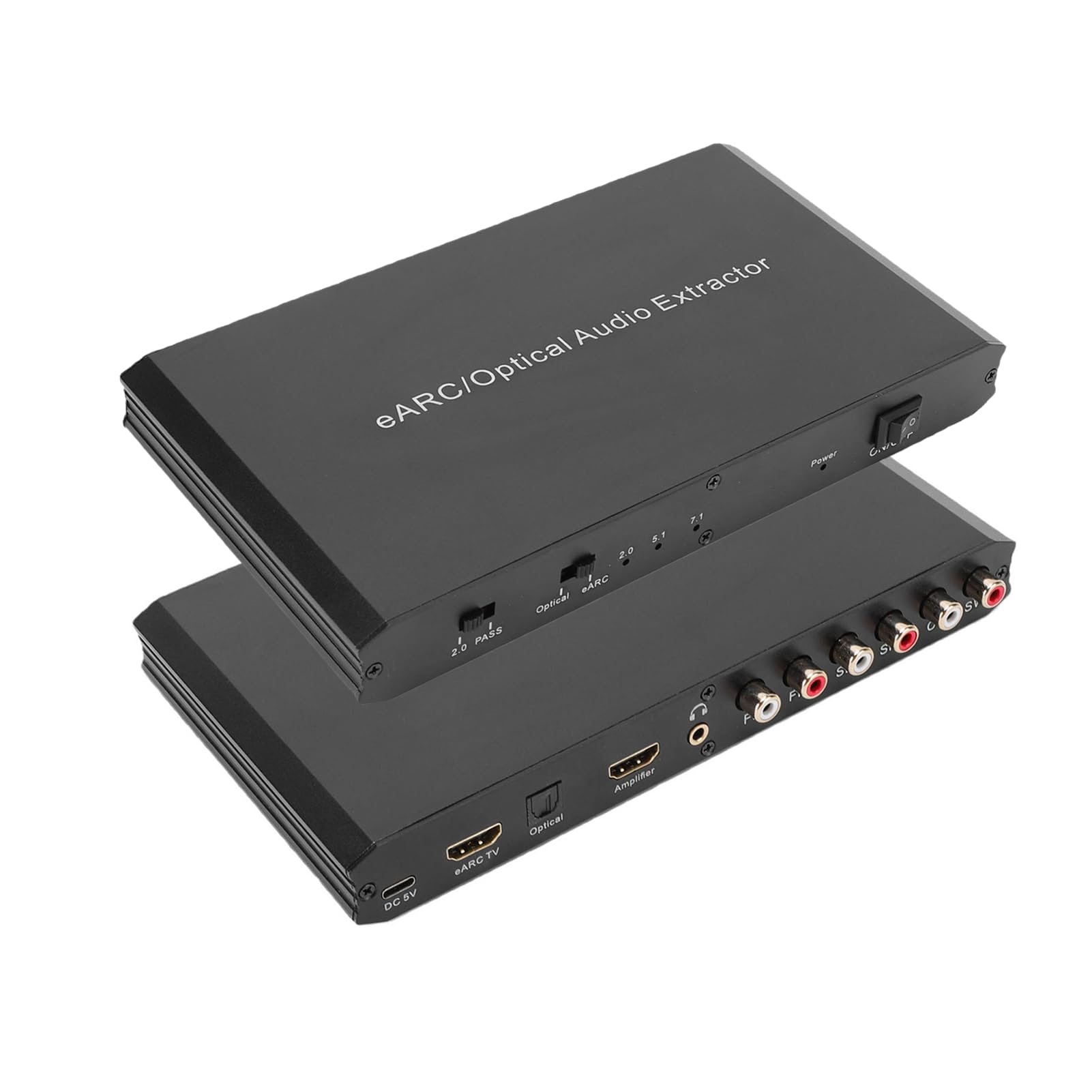Goshyda Estrattore Audio EARC, Adattatore Audio DAC 192kHz, Convertitore Estrattore Ottico EARC per Sistemi di Altoparlanti TV 7.1 5.1 2.0 Canali