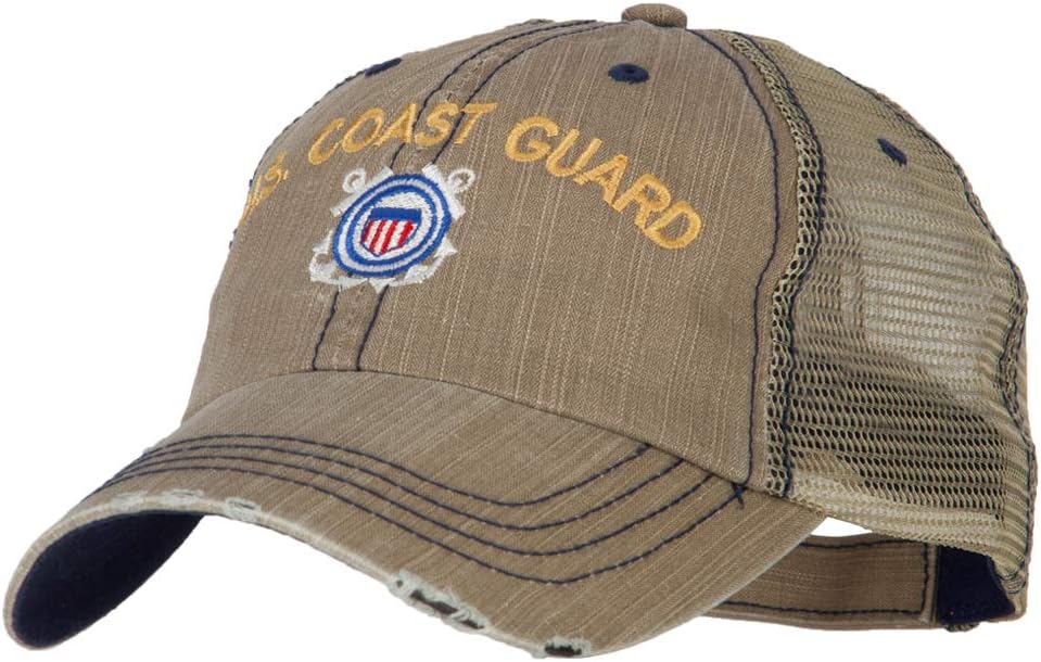 US Coast Guard Embroidered Low Profile Cotton Mesh Cap