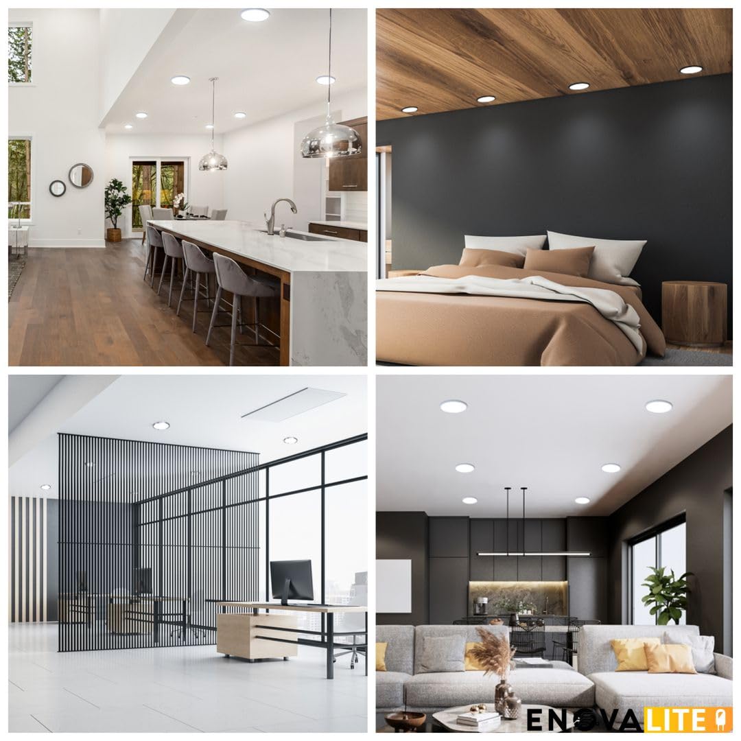 6er Set Multitalent LED Deckenleuchte - Panel mit einstellbarem Lochmaß - 18W 1880lm - Einbau/Aufbau Aufputz - 3000K 4000K 6000K CCT einstellbar - rund Ø225x17mm