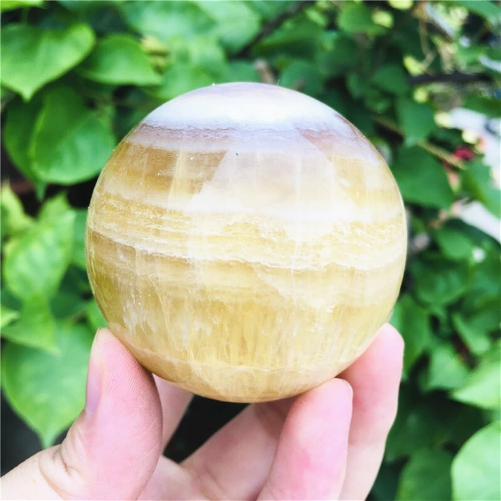 Yellow Fluorite Quartz Crystal Ball Ornaments