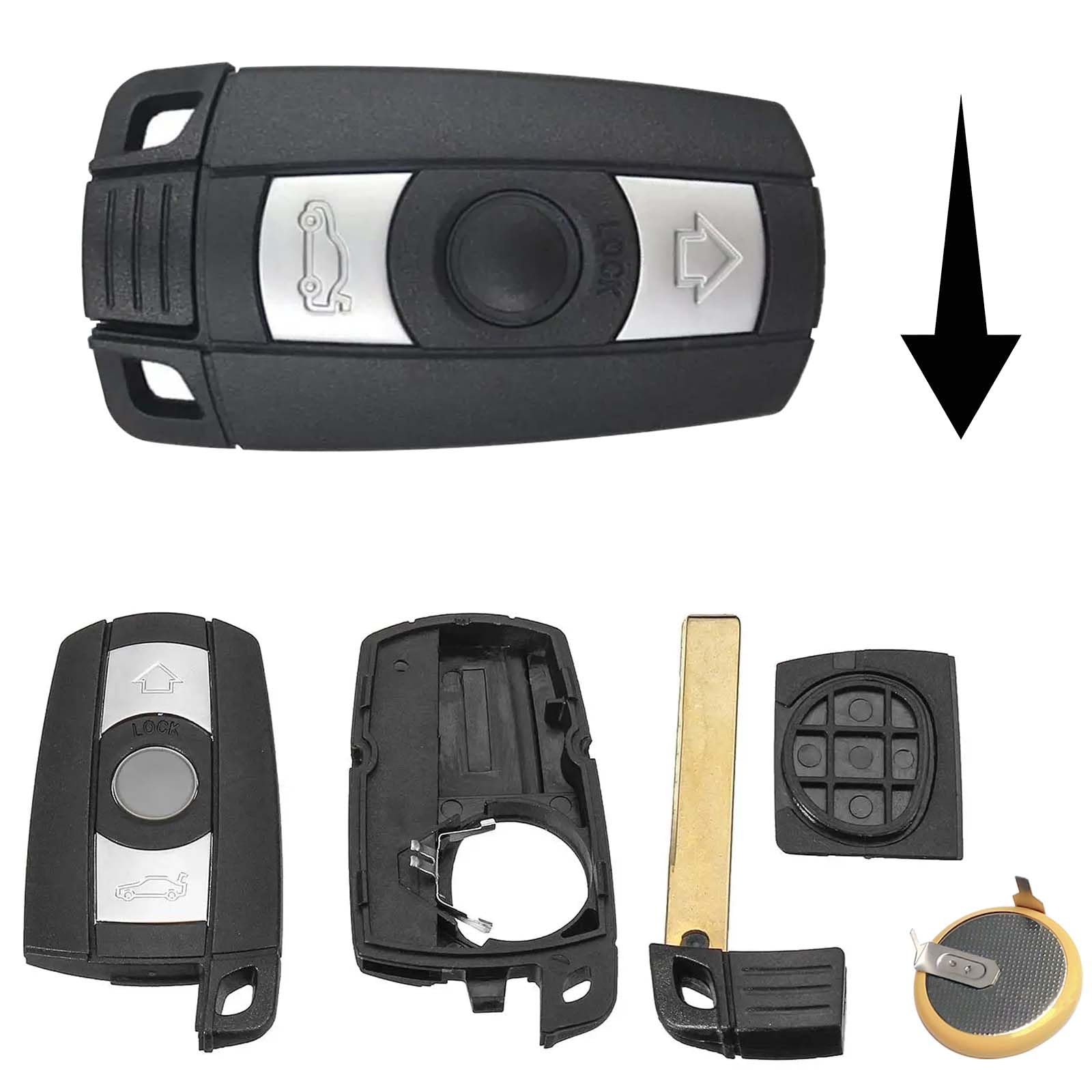 3 Knop Afstandsbediening Sleutel Shell Smart Case Voor BMW 1 3 5 6 Serie E60 E70 E71 E72 E82 E87 E88 E89 E90 E91 E92 X5 X6 auto sleutel
