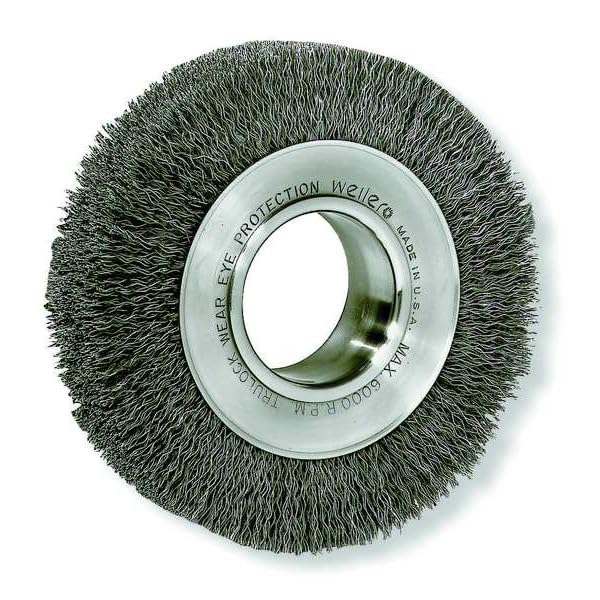 Image of Weiler 06160 10 inch Medium Face Crimped Wire Wheel , .014 inch Steel Fill, 2 inch Arbor Hole, Made in the USA