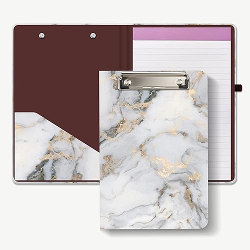 Hongri Mini portapapeles con bloc de notas forrado recargable y bolsillo interior de almacenamiento para estudiantes, aula, oficina, mujeres,