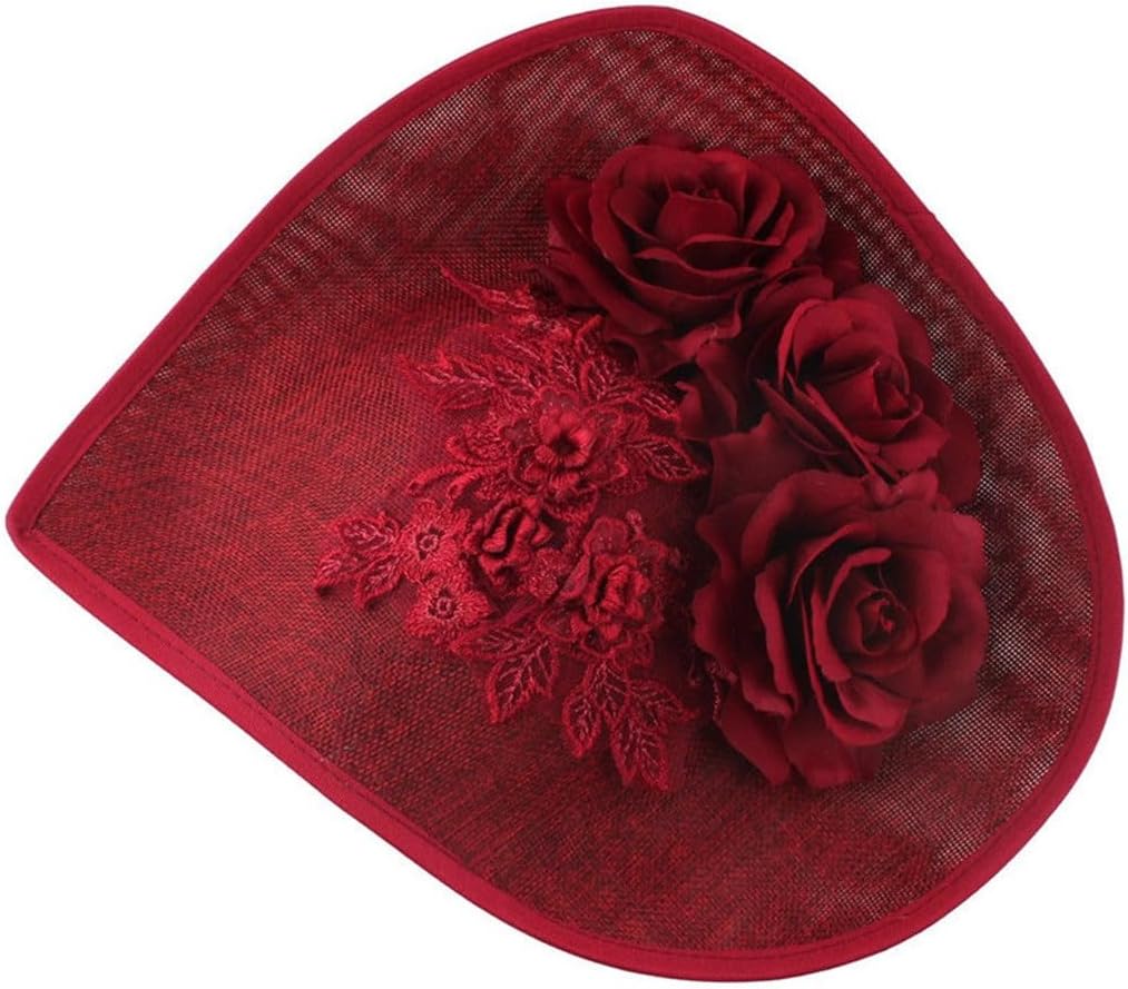 Party Derby Hats for Women Bride Wedding Wine Red Cap Ladies Horse Racing Festival Headwear