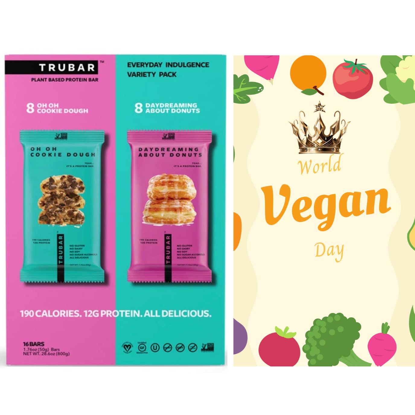 TRUWOMEN TRUBAR Plant Protein Bars 16ct / 1.76oz, PACKAGED