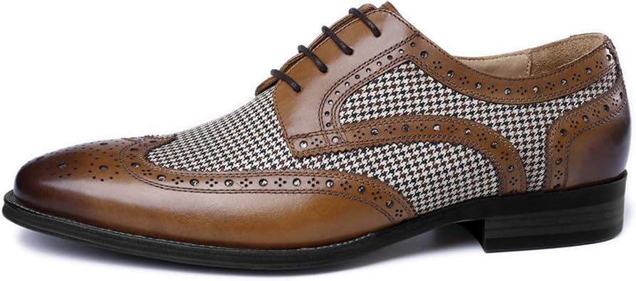Mens Dress Shoes Lace-up Brogues Derbys Oxford Formal Shoes for Men Wedding Business Office