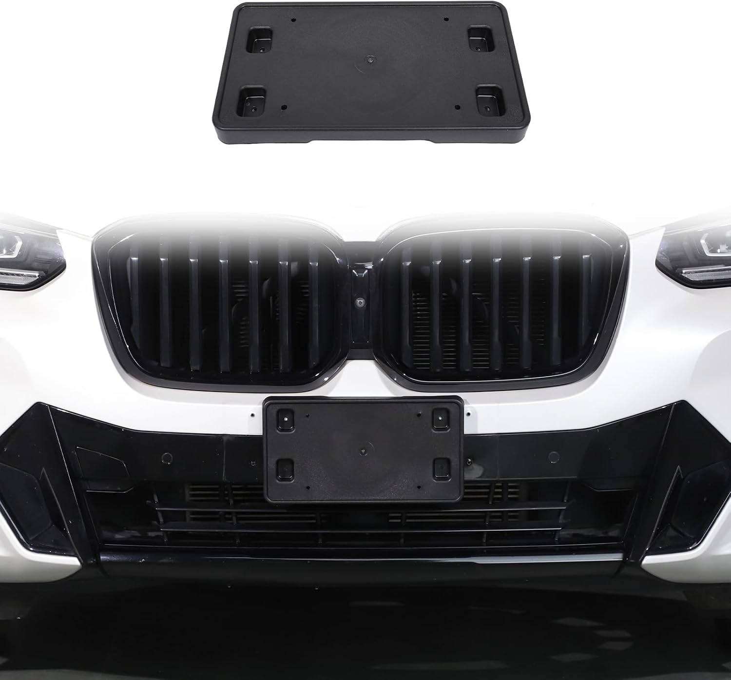 Car Front License Plate Mounting Bracket Compatible with BMW 3 Series E90 2007-2008 /BMW 2 Series F23 2014-2017，Front Bumper Tow Hook License Plate Mount Bracket OE：51117058449 BM1068119